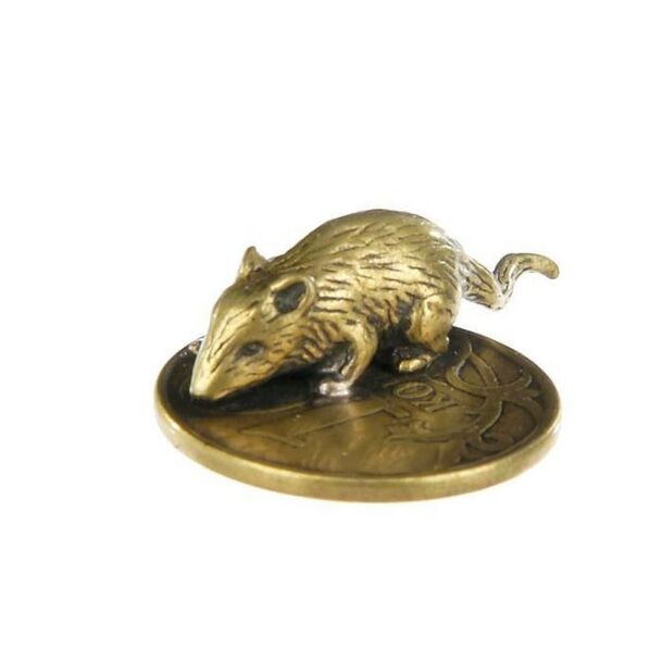 Purse Rat Amulet with Coins for Good Luck in Money Matters
