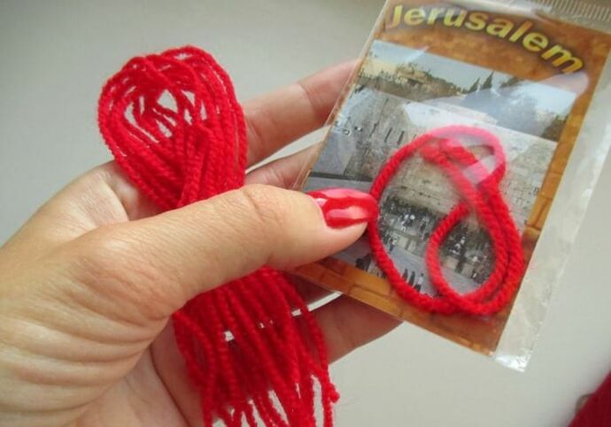 Red thread from Israel as a good luck charm