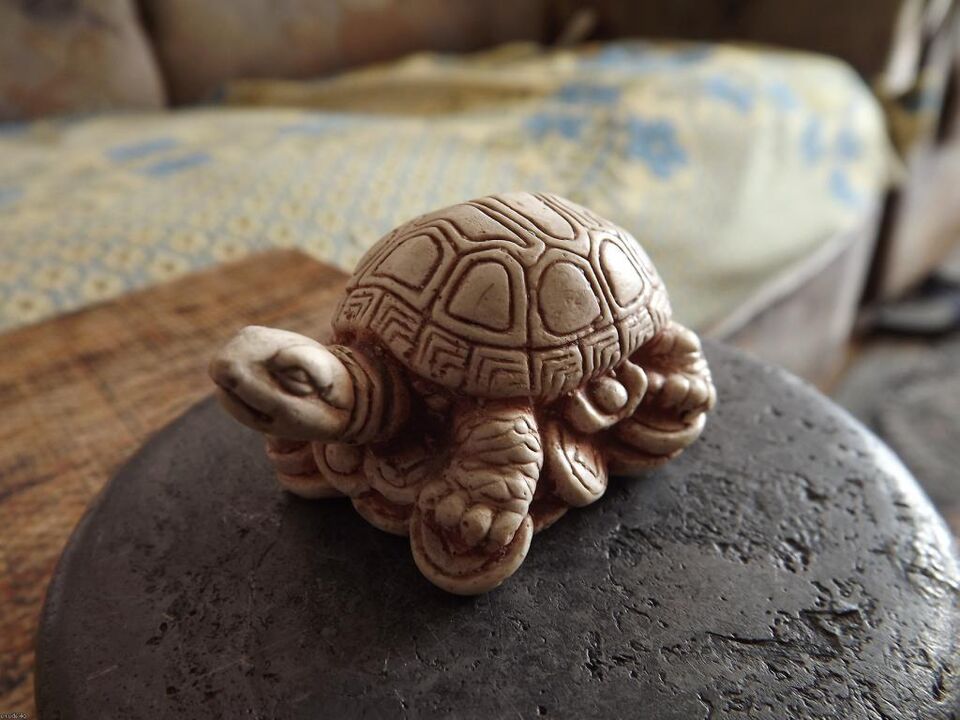Turtle statue as a talisman of good luck
